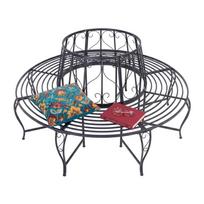 Lauko suolas Relaxdays, apvalus aplink medį, Ø 160 × 85 cm