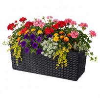Balkono vazonas Relaxdays 10053086_8650, 30 l, be turėklų laikiklių, Juoda, 50 × 19 × 19 cm