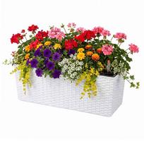 Balkono vazonas Relaxdays 10053086_8652, 40 l, be turėklų laikiklių, Balta/Juoda, 50 × 19 × 19 cm
