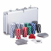 Pokerio rinkinys Relaxdays 10023519.0, 300 žetonų, 38 × 26,5 × 7 cm