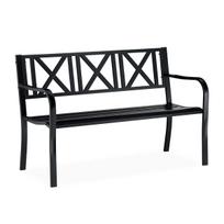Lauko suolas Relaxdays, Dviem asmenims, Juodas, 127 × 81 × 56 cm