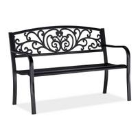Lauko suolas Relaxdays, Dviem asmenims, Juodas, 127 × 86,5 × 60 cm