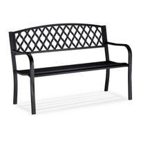 Lauko suolas Relaxdays, Dviem asmenims, Juodas, 127,5 × 86,5 × 58,5 cm
