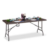 Sulankstomas lauko stalas Relaxdays, Rudas, 180 × 73 × 74 cm