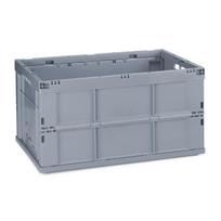 Sulankstoma daiktadėžė Relaxdays, 60 l, 2 rankenos, Pilka, 58,5 × 31,5 × 40 cm