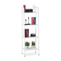 Pastatoma lentyna Relaxdays 10026047_954, 4 pakopos, Balta, 44 × 136 × 31,5 cm