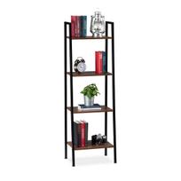 Pastatoma lentyna Relaxdays 10026047_955, 4 pakopos, Rudos/juodos, 44 × 136 × 31,5 cm