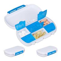Kelioninės tablečių dėžutės Relaxdays 10028650.0, 3 vnt., po 6 skyrelius, 12 × 2,5 × 7,5 cm