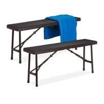Sulankstomų lauko suolų komplektas Relaxdays, 2 vnt, 100 × 42 × 25 cm