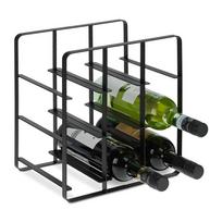 Vyno lentyna Relaxdays, 9 buteliams, Juoda, 27,5 × 30,5 × 20 cm