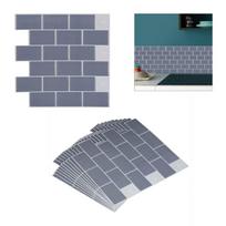 Klijuojamos apdailos plokštės Relaxdays 10037486_470, 10 vnt., dizainas B, Pilka, 30,5 × 30,5 × 0,1 cm