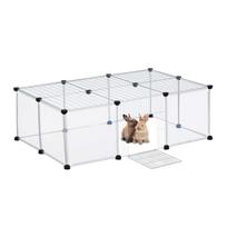 Lauko aptvaras mažiems gyvūnams Relaxdays, 6 metalinės tinklelio plokštės, 110 × 37 × 75 cm