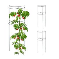 Augalų atramos Relaxdays 10044639.0, 3 vnt., po 2 žiedus, Ø 26 × 76 cm