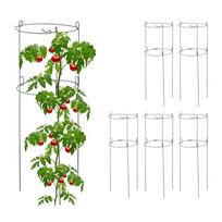 Augalų atramos Relaxdays 10044640.0, 6 vnt., 2 žiedai, Ø 26 × 76 cm
