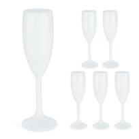 Šampano taurės Relaxdays 10044223.0, 6 vnt, Balta, 6 × 22 cm