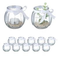 Stiklinės žvakidės Relaxdays, 12 vnt, 7,5 × 7,5 cm