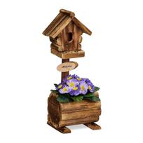 Paukščių namelis su vazono laikikliu Relaxdays, 15 × 41 × 15 cm