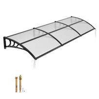 Durų stogelis VEVOR CZPC40X120T-C, Su drenažu, Skaidrus, 965 × 2975 × 275 mm