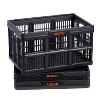 Sulankstomos plastikinės laikymo dėžės VEVOR, 3 vnt., 45 l, Juoda, 52,5 × 35,5 × 29,5 cm