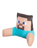 Minecraft - Reading Pillow, Relaxation Pillow, Backrest, Steve, Velvet - Gaming Furniture - Mėlyna