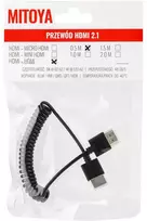 Mitoya HDMI Laidas - HDMI Laidas 50cm Spiralinis HDMI į Micro HDMI 8K 60Hz 4K 120Hz