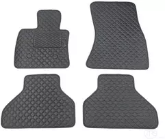 Kilimėliai QuiltyMats BMW X5 2013-2018 (F15) (4 vnt.), Juodas-Juodas /11-14 - Atstumas tarp fiksatorių Vairuotojo kilimėlyje - 35cm