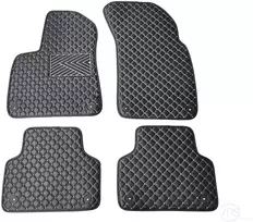 Kilimėliai QuiltyMats AUDI Q7 2015+ (4 vnt.), Juodas-Gray /13-14 - Kilimėlių fiksatoriai (žiedai) Plastikiniai apvalūs 8vnt.