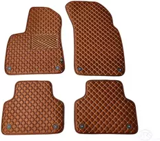 Kilimėliai QuiltyMats AUDI Q7 2015+ (4 vnt.), Brown-Brown /55-14 - Kilimėlių fiksatoriai (žiedai) Plastikiniai apvalūs 8vnt.