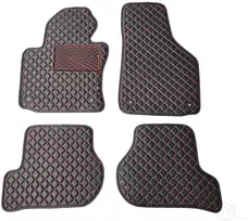 Kilimėliai QuiltyMats VOLKSWAGEN GOLF 2003-2009 (4 vnt.), Juodas-Raudona /16-14 - Kilimėlių fiksatoriai (žiedai) Plastikiniai ovalūs 8vnt.