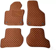 Kilimėliai QuiltyMats VOLKSWAGEN GOLF 2003-2009 (4 vnt.), Brown-Brown /55-14 - Kilimėlių fiksatoriai (žiedai) Plastikiniai apvalūs 8vnt.