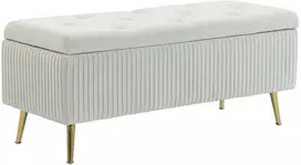 Suoliukas su daiktadėže, 79 l, smėlinis, 110 × 44,5 × 46 cm
