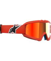 Vaikiški motokroso akiniai Alpinestars Vision Mirror Youth - Corp oranžová, zrcadlové červené plexi