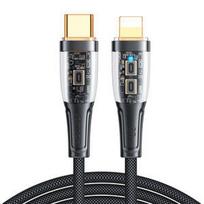 Kabelis su išmaniuoju jungikliu USB-C - iPhone Lightning, 1,2m, juodas