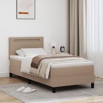 vidaXL Kiemas lova su čiužiniu Kapučino 100 x 200 cm Dirbtinė oda