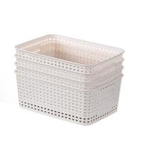 Plastikinės pintos dėžės organizavimui, Baltas