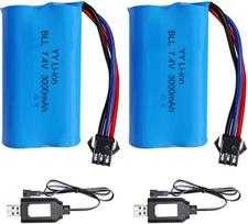 Yunique Green-Clean-Power, 2 Li-Ion baterijos 7,4 V 3000 mAh SM-3P + 2 USB įkrovimo laidai, RC modeliams