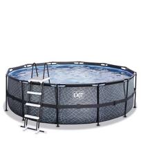 Karkasinis baseinas su smėlio filtru Exit Premium Stone ø450x122cm, pilkas