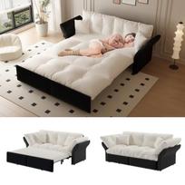 Ištraukiama sofa, 190 cm, 136 kg, veliūras, 2 pagalvės