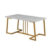 Kavos staliukas 90x50x41,5 cm Balta Aukso metalas
