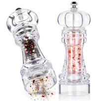 Pipirų ir druskos malūnėlis akrilinis 16 cm 2 vnt. skaidrus Orion