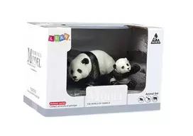 LEAN TOYS 2 pandų figūrėlių rinkinys su pandos jaunikliu Animals of the World serija
