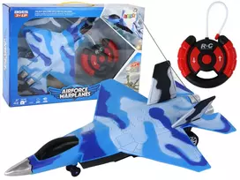 LEAN TOYS 16645 nuotolinio valdymo F-16 Fighting Falcon naikintuvas su garso ir šviesos efektais, 2,4 GHz, pilka