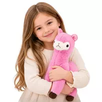 LEAN TOYS Alpakos Lamos Minkštas Žaislas Minkštu Kailiuku Rožinis 38 cm