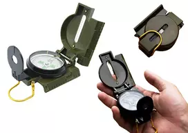 LEAN turistinis kompasas su fluorescencinėmis rodyklėmis ir aliuminio korpusu, 360 laipsnių skalė, liniuote