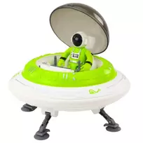LEAN TOYS UFO erdvėlaivis su astronautu, šviesomis ir garsais, žalias