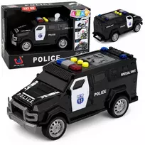 LEAN TOYS policijos automobilis Special Vehicle 1:32 mastelio juodas su šviesomis ir garsais