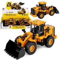 LEAN TOYS Construction Vehicle Excavator su judančiu kaušu, šviesomis ir garsais, geltonas, 1:43