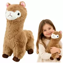 LEAN TOYS Alpakos Llama Minkštas Žaislas Minkštu Kailiu Smėlio Spalvos 38 cm