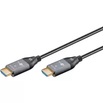 GOOBAY optinis hibridinis Ultra High-Speed HDMI laidas (AOC) 8K / 60Hz - 20 m, 48Gbit/s, juodas/pilkas
