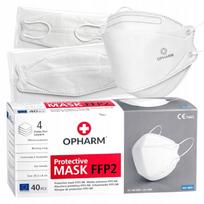 Apsauginės FFP2 kaukės OPHARM, baltos, 40 vnt.